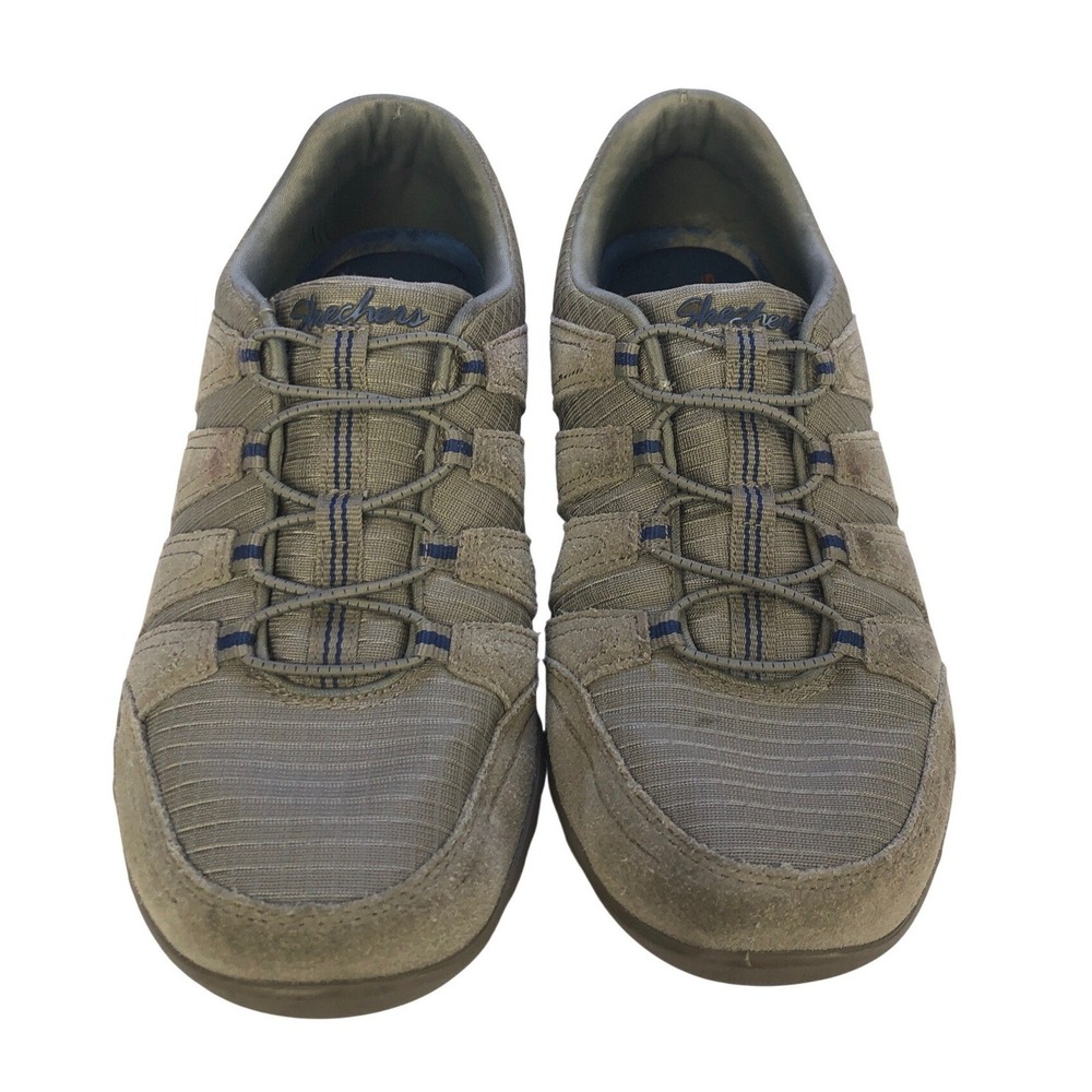 Skechers Relaxed Fit Memory Foam Bungee Lace Sneakers Stone 22497 Womens‎ 7